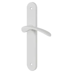 Best GoodHome Ensemble poignée sur plaque rond Beare mat blanc L.110.5mm x l.40mm entraxe 195mm