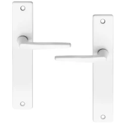 Best Ensemble poignée sur plaque rectangulaire Colan satin blanc L.106mm x l.39.8mm entraxe 195mm