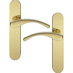 Online GoodHome Ensemble poignée sur plaque rond Ruis effet laiton doré L.138.5mm x l.42mm entraxe 165-195mm