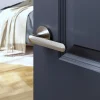 Clearance GoodHome Ensemble poignée sur rosace rond à visser Garlan effet nickel satin gris Ø50mm
