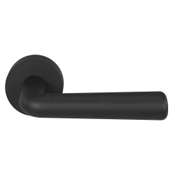GoodHome Ensemble poignée sur rosace rond à visser Dizel mat noir Ø50mm