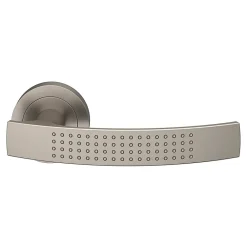 GoodHome Ensemble poignée sur rosace rond à visser Diss effet nickel satin gris Ø50mm* Poignée Sur Rosace|Poignée De Porte Intérieure
