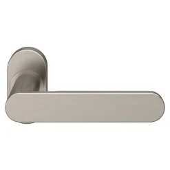 GoodHome Ensemble poignée sur rosace à visser Minzh effet nickel satin gris Ø63mm* Poignée De Porte D'Entrée|Poignée Sur Rosace
