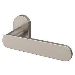 GoodHome Ensemble poignée sur rosace à visser Minzh effet nickel satin gris Ø63mm* Poignée De Porte D'Entrée|Poignée Sur Rosace