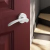 GoodHome Ensemble poignée sur rosace rond à visser Beare mat blanc Ø50mm* Poignée Sur Rosace