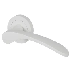 GoodHome Ensemble poignée sur rosace rond à visser Beare mat blanc Ø50mm* Poignée Sur Rosace