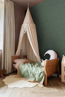 Sale Estahome papier peint à motif de petits points vert foncé et or - 53 cm x 10.05 m - 139275