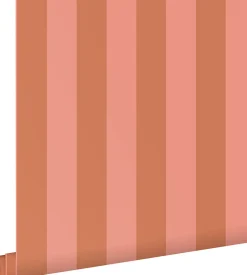 Estahome papier peint à rayures terracotta et rose pêche - 53 cm x 10.05 m - 139905* Papier Peint Pour Couloir|Papier Peint Géométrique