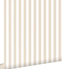 Estahome papier peint à rayures beige et blanc - 53 cm x 10.05 m - 130949* Papier Peint Géométrique