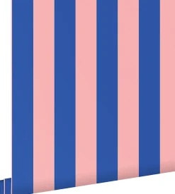 Estahome papier peint à rayures rose clair et bleu - 53 cm x 10.05 m - 139907* Papier Peint Géométrique