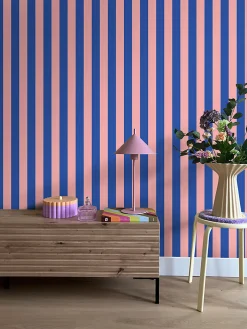Estahome papier peint à rayures rose clair et bleu - 53 cm x 10.05 m - 139907* Papier Peint Géométrique