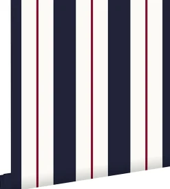 Estahome papier peint à rayures bleu et rouge - 53 cm x 10.05 m - 136415* Papier Peint Géométrique