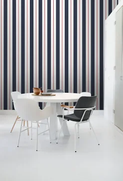 Estahome papier peint à rayures bleu et rouge - 53 cm x 10.05 m - 136415* Papier Peint Géométrique