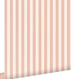 Discount Estahome papier peint à rayures rose terracotta - 53 cm x 10.05 m - 130950