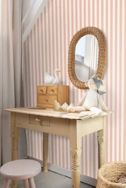 Discount Estahome papier peint à rayures rose terracotta - 53 cm x 10.05 m - 130950