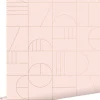 Outlet Estahome papier peint art déco rose clair et or - 53 cm x 10.05 m - 139207