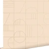 Best Estahome papier peint art déco rose pêche clair et or - 53 cm x 10.05 m - 139206