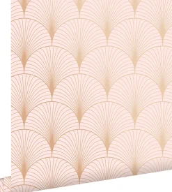 Estahome papier peint art déco rose clair et or rose - 53 cm x 10.05 m - 139229* Papier Peint Pour Couloir|Papier Peint Art Déco