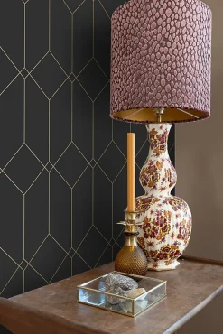 Sale Estahome papier peint art déco noir et or - 53 cm x 10.05 m - 139746