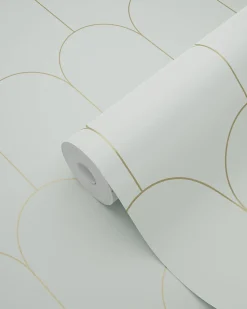 Best Estahome papier peint art déco vert menthe clair et or - 53 cm x 10.05 m - 139202