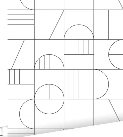 Discount Estahome papier peint art déco blanc et noir - 53 cm x 10.05 m - 139142