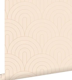 Best Estahome papier peint art déco rose pêche clair et or rose - 53 cm x 10.05 m - 139216