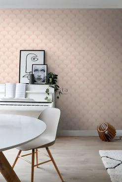 Sale Estahome papier peint art déco rose clair - 50 x 900 cm - 139465