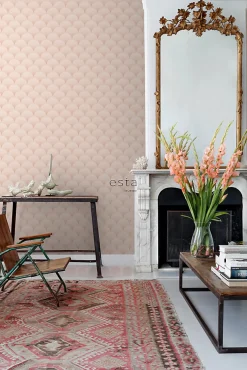 Sale Estahome papier peint art déco rose clair - 50 x 900 cm - 139465