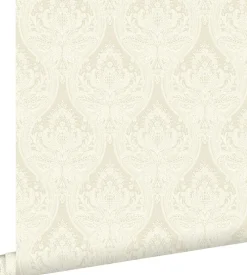 Clearance Estahome papier peint baroque beige crème - 53 cm x 10.05 m - 127605