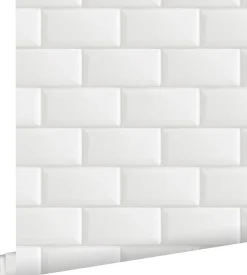 Discount Estahome papier peint carreaux de ciment blanc - 53 cm x 10.05 m - 139120
