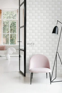 Discount Estahome papier peint carreaux de ciment blanc - 53 cm x 10.05 m - 139120