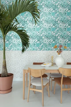 Sale Estahome papier peint carreaux de ciment turquoise - 53 cm x 10.05 m - 148635