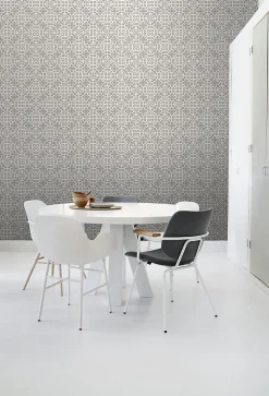 Outlet Estahome papier peint carreaux de ciment taupe - 53 cm x 10.05 m - 128045