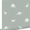 Best Estahome papier peint dinosaures vert menthe grisé - 53 cm x 10.05 m - 139284