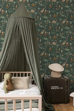 Best Estahome papier peint dinosaures vert foncé et marron - 50 x 900 cm - 139802
