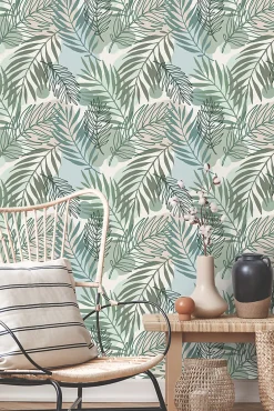 Best Estahome papier peint feuilles vert et bleu - 50 x 900 cm - 139820