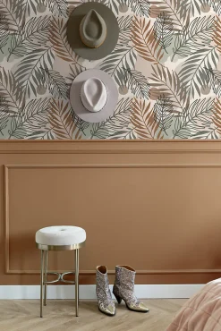 Best Estahome papier peint feuilles beige et vert grisé - 50 x 900 cm - 139822
