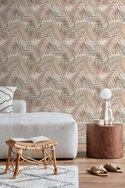 Estahome papier peint feuilles beige - 50 x 900 cm - 139819* Papier Peint Pour Couloir|Papier Peint Naturel Et Tropical