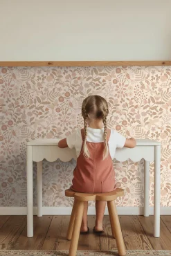 Sale Estahome papier peint fleurs et oiseaux beige et rose clair - 53 cm x 10.05 m - 139868