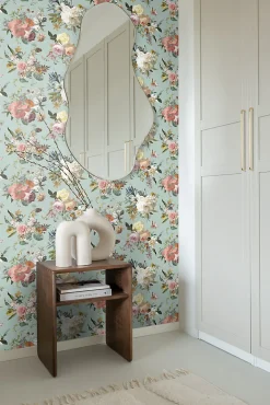 Online Estahome papier peint fleurs vintage vert grisé - 53 cm x 10.05 m - 139366