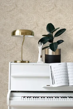 Best Estahome papier peint fleurs beige - 53 cm x 10.05 m - 139795
