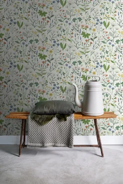 Sale Estahome papier peint fleurs des champs multicolore sur blanc - 53 cm x 10.05 m - 139390
