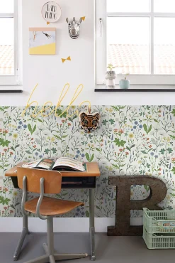 Sale Estahome papier peint fleurs des champs multicolore sur blanc - 53 cm x 10.05 m - 139390