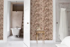Estahome papier peint fleurs et oiseaux vieux rose - 50 x 900 cm - 139809* Papier Peint Fleuri