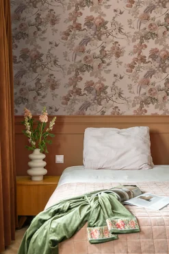 Estahome papier peint fleurs et oiseaux vieux rose - 50 x 900 cm - 139809* Papier Peint Fleuri