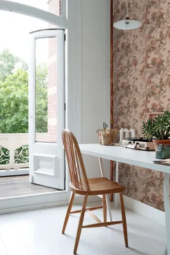 Estahome papier peint fleurs et oiseaux vieux rose - 50 x 900 cm - 139809* Papier Peint Fleuri