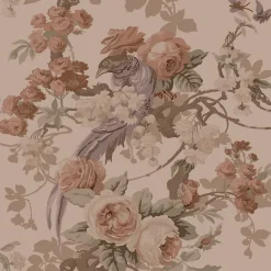 Estahome papier peint fleurs et oiseaux vieux rose - 50 x 900 cm - 139809* Papier Peint Fleuri