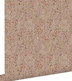 Clearance Estahome papier peint fleurs rose terracotta - 53 cm x 10.05 m - 139700