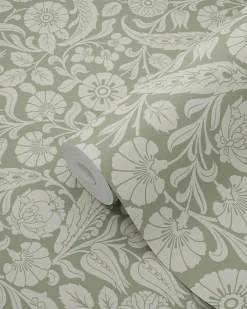 Estahome papier peint fleurs vert olive grisé - 50 x 900 cm - 139784* Papier Peint Pour Couloir