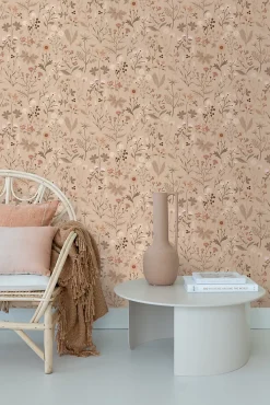 Estahome papier peint fleurs des champs sable beige - 53 cm x 10.05 m - 139840* Papier Peint Pour Chambre|Papier Peint Fleuri